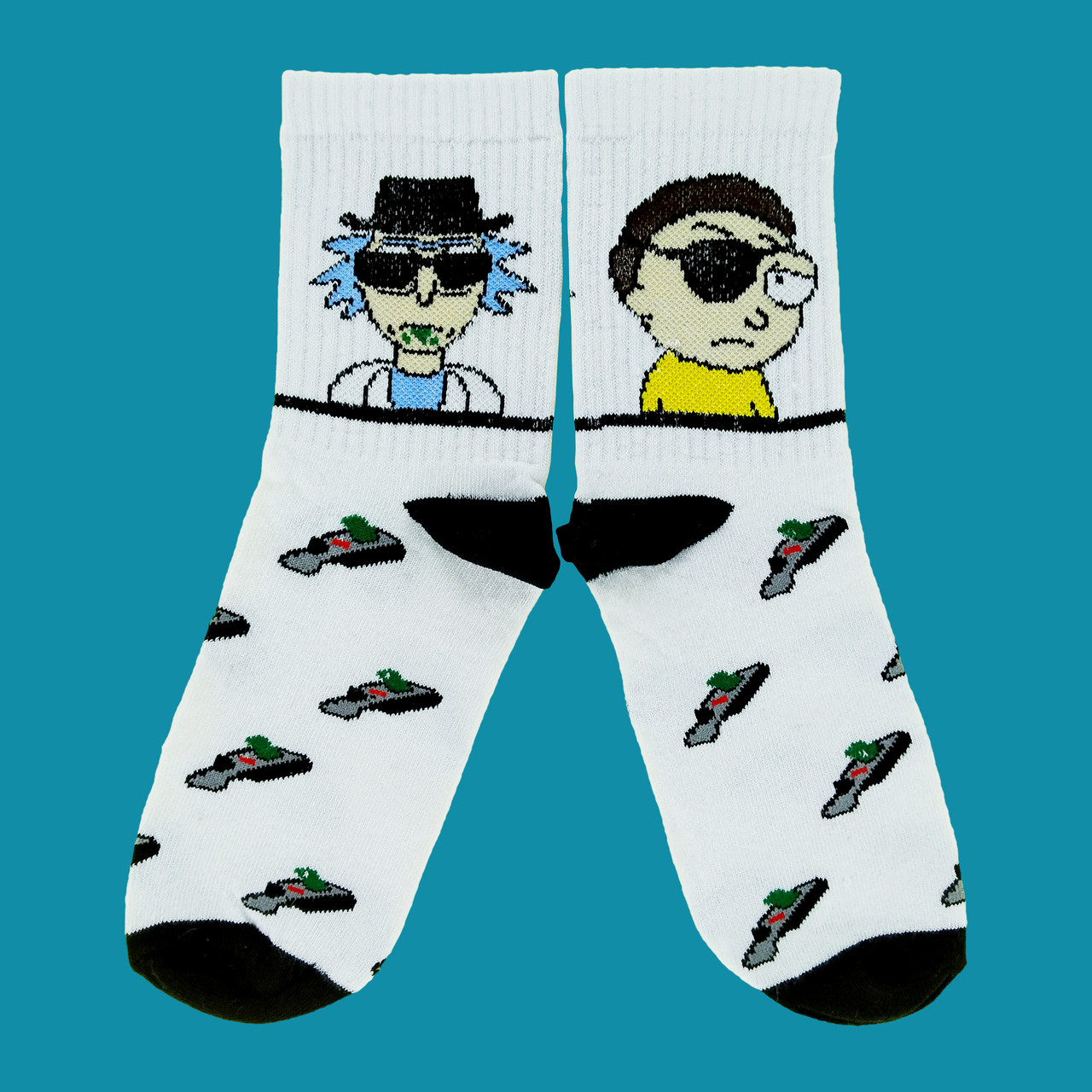 Шкарпетки білі з принтом "Рік и Морті"