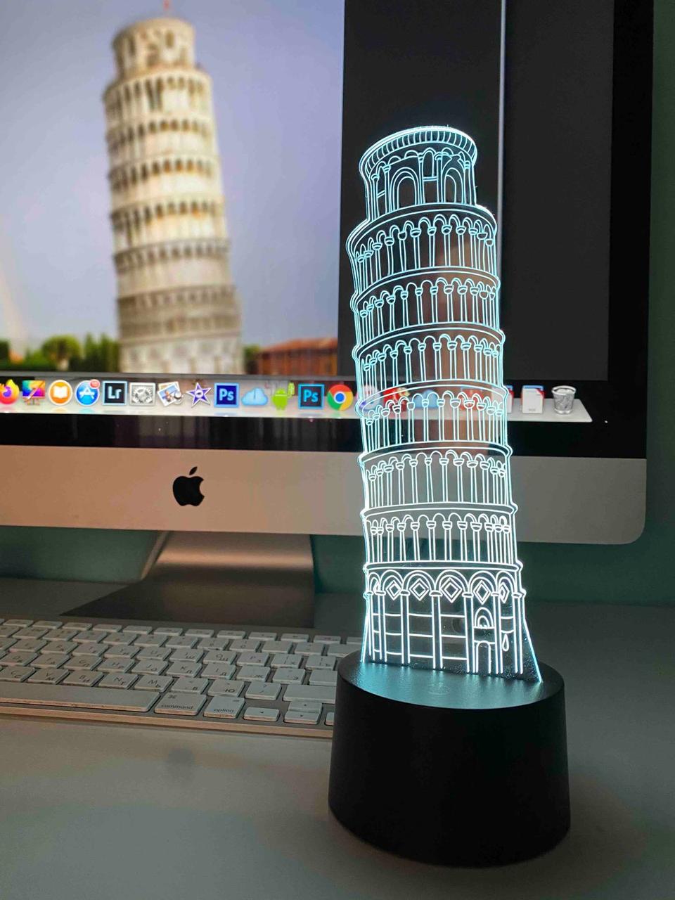 Змінна пластина для 3D-світильників "Пізанська вежа" 3DTOYSLAMP