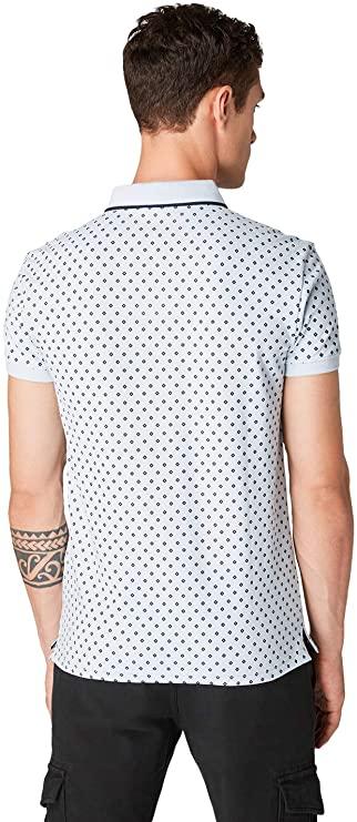 Футболка мужская Tom Tailor Denim Men's Print Polo Shirt, Light Blue Размер - S (48) (1018545) (B0888R6NL2) - фото 6 - id-p1192706923