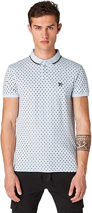 Футболка мужская Tom Tailor Denim Men's Print Polo Shirt, Light Blue Размер - S (48) (1018545) (B0888R6NL2) - фото 1 - id-p1192706923