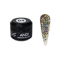 Гліттер гель ANDI Prof №4
