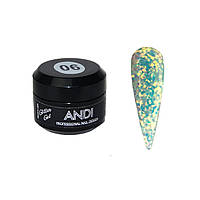 Гліттер гель ANDI Prof №6
