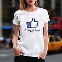 Женская футболка с принтом "Предварительные лайки" Push IT XS, Белый