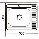 Мойка кухонная Zerix Z6060L-06-160E (Satin) (ZM0568), фото 3