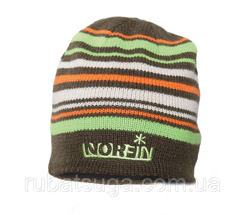 Шапка в'язана Norfin 302772-DG(зелена в смужку), фото 1