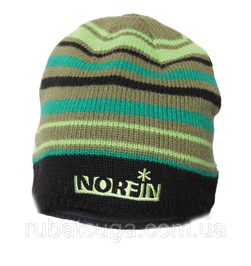 Шапка в'язана Norfin 302772-DG(зелена в смужку), фото 1