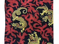 Бандана (платок) хлопок цвет черный с красным рисунком