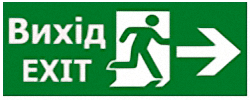 Наклейка "Вихід EXIT (вказівник двері праворуч)" 320*115мм (S504 GLASS) TNSy5000089