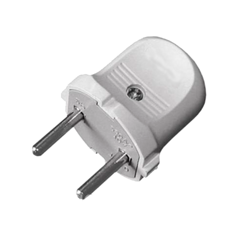 Вилка В 16 євро пряма без заземлення біла Ny95000069