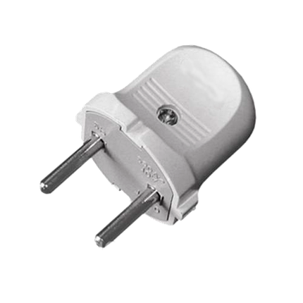 Вилка В 16 євро пряма без заземлення біла Ny95000069, фото 1