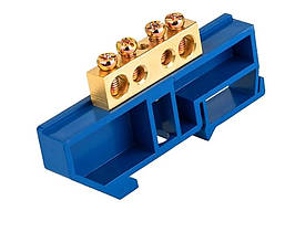 Шина ізольована «N» на DIN-рейку ШЛІ 6х9-4 синій Ny95500180