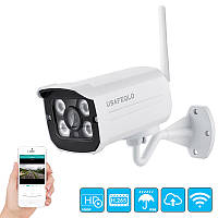 WiFi камера уличная 2Мп FullHD 1080p USAFEQLO 504W, h.265, SD 128Гб, ИК 25м, App Android&IOs ICSee. Спец цена!