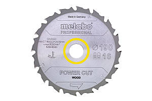 Пильний диск по дереву Metabo "Power Cut Wood — Professional" 160x20x2.2 мм, Z10 WZ 22° (628002000)