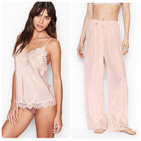 Шелковая Пижама Victoria s Secret Lightweight PJ Set, Розовая S