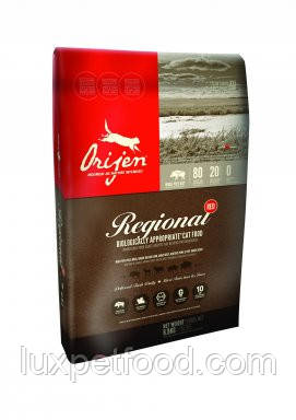 ORIJEN REGIONAL RED CAT 1,8 кг ОРИДЖЕН КОРМ ДЛЯ КІШОК 5 ВИДІВ М'ЯСА