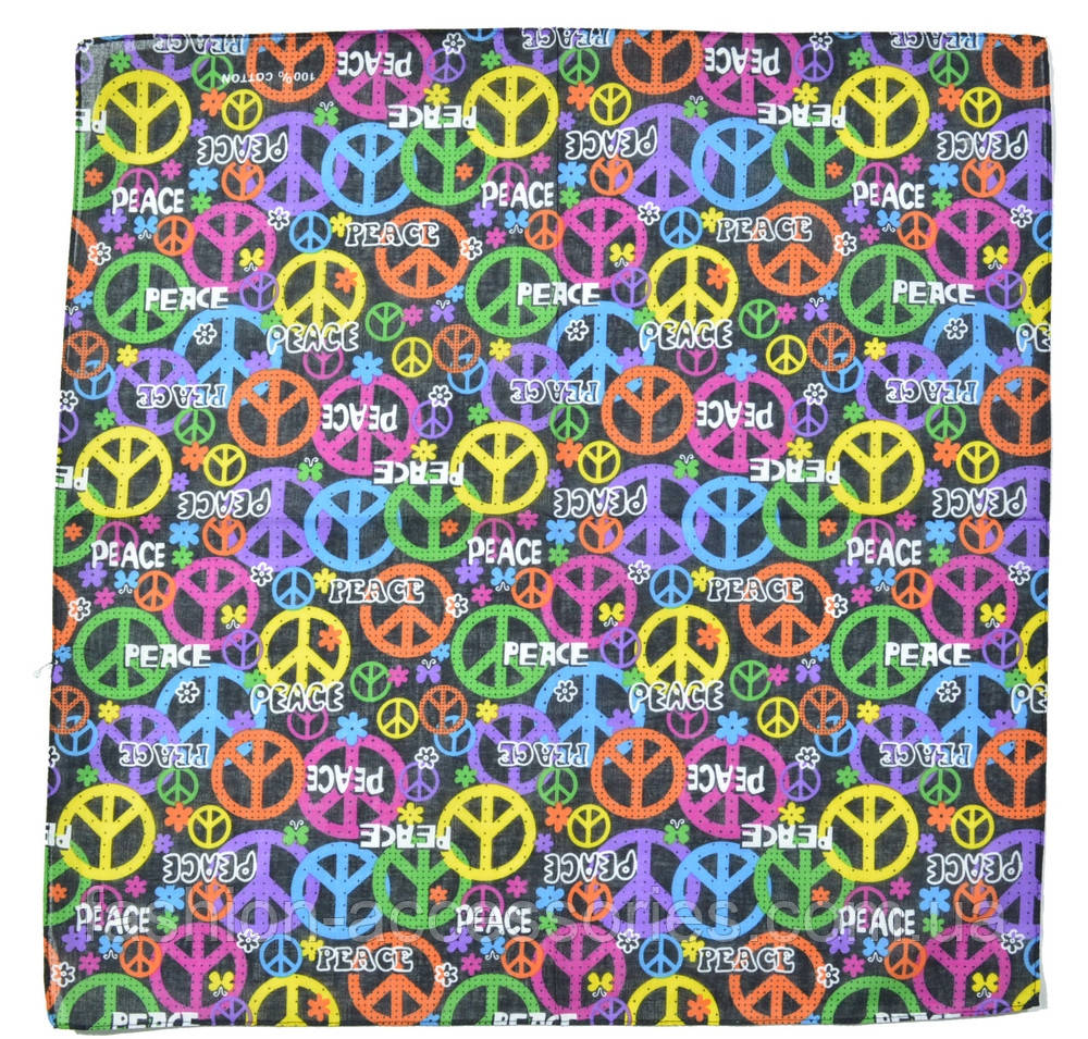 ⭐Бандана класична різнобарвна Peace, фото 1