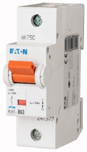Авт. вимикач Eaton PLHT 1p 63A C 20kA 247986