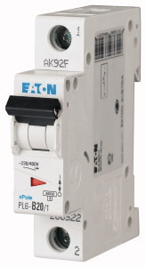Авт. вимикач Eaton PL6 1p 20A C 6kA 286534