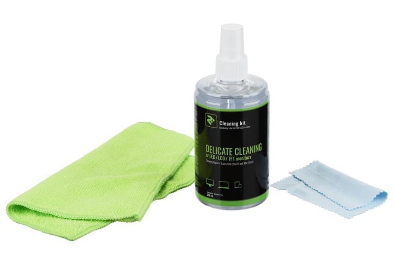 Набор для чистки 2E 300ml Liquid for LED/LCD + 2 салфетки 20X20 10X10 см, фото 1