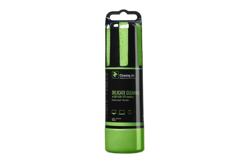 Набор для чистки 2E 150ml Liquid for LED/LCD + салфетка,Green, фото 1