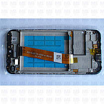Дисплей з сенсором Samsung A015 Galaxy А01 Black, GH81-18209A, оригінал з рамкою, вузький коннектор!, фото 4