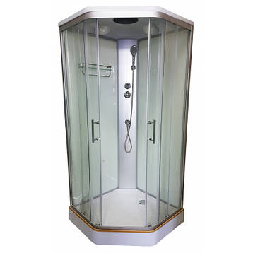 Душовий бокс Veronis BN-1-90 90х90х215 з дахом прозоре скло, фото 1