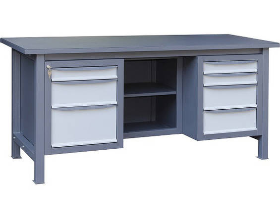 Тритумбовий верстат слюсарний металевий 1800х620х850 на 720. (ВТ41) стіл інструментальний металевий, фото 1