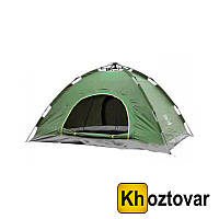 Палатка с автоматическим каркасом четырехместная | Зеленая палатка №5