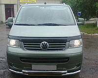 Передняя защита ( двойная дуга) для VW T5/ multivan (2010- ), усы фольксваген т6, нерж, d-60