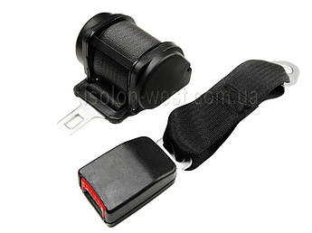 Ремінь безпеки 2-точковий чорний, автоматичний (інерційний) 130см х 5см