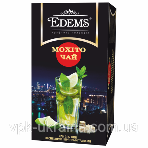 Зелений пакетований чай зі спеціями і пряними травами "Edems Mojito" (25ф/п)