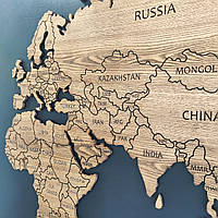 Мапа світу дерев'яна (ясень)