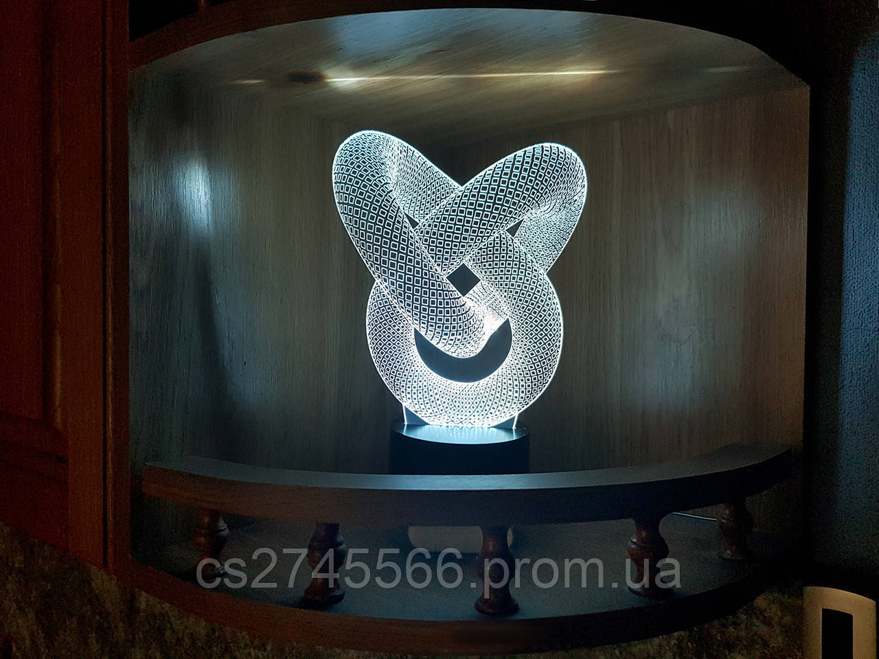 3D нічник Стрічка Мебіуса (збільшене зображення) + пульт ДУ + мережевий адаптер + батарейки (3ААА)