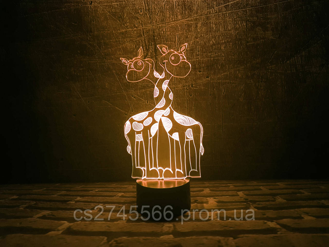 Змінна пластина для 3D ламп Закохані жирафики