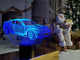 3D нічник Автомобіль 6 (збільшене зображення) + пульт ДУ + мережевий адаптер + батарейки (3ААА)