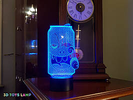 3D лампа Крейзі Бір (ЗБІЛЬШЕНЕ ЗОБРАЖЕННЯ) + пульт ДУ + мережевий адаптер + батарейки (3ААА)