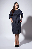 Нарядное теплое женское платье увеличенных размеров 52-54 52, темно-синий