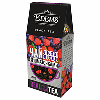Чорний листовий чай зі шматочками фруктів "Edems Forest Berries" (100г)