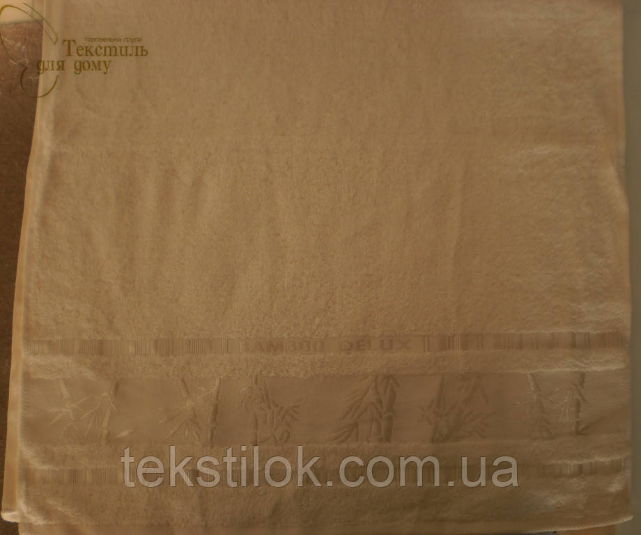 Рушник 50*90, 450 г/м2, 16/1 Бамбук, молочний, фото 1