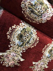 Тканина гобелен на шенілле Будинок в саду