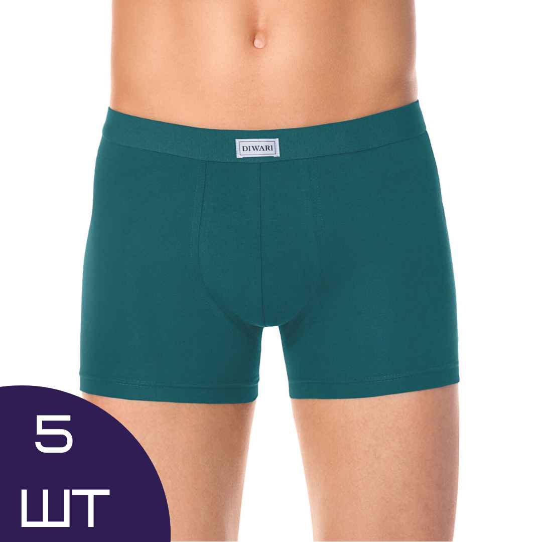 Чоловічі бавовняні труси бірюзові BASIC SHORTS 700 трикотажні боксери 5 штук набір DIWARI 14С-552ТСП