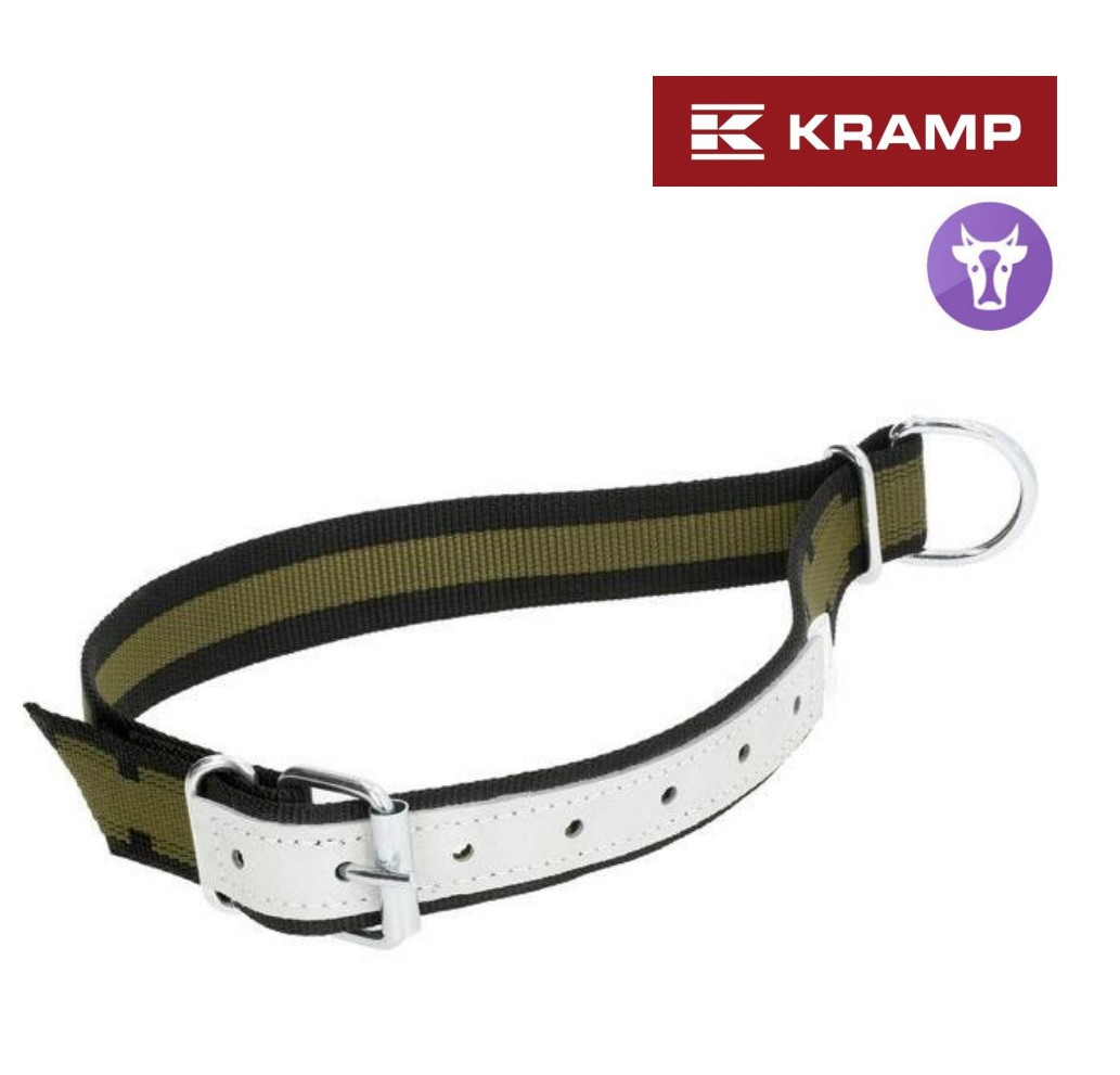 Ошийник для телиць 4*110см, з шкіряною вставкою та кільцем прив'язі KRAMP