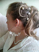 Весільні сережки персні з полімерної глини
