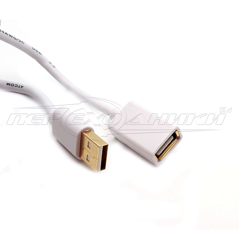 Кабель подовжувач USB 2.0 AM — AF з феритом, 1,8 м, (висока якість)