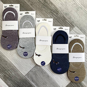 Підслідники чоловічі бавовна Шугуан з силіконовою п'ятою, 40-45 розмір, асорті, 8018-3