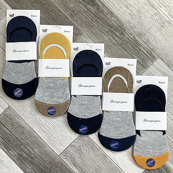 Підслідники чоловічі бавовна Шугуан з силіконовою п'ятою, 40-45 розмір, асорті, 8018-4