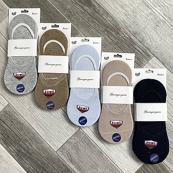 Підслідники чоловічі бавовна Шугуан з силіконовою п'ятою, 40-45 розмір, асорті, 8018-6