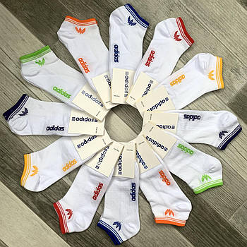 Шкарпетки жіночі спортивні короткі бавовна з сіткою Adidas, Німеччина, розмір 36-40, асорті, 06051