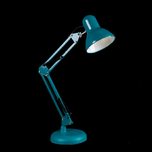 Настільна лампа на струбцині і підставці синього кольору під лампочку E27 VL-NSM-911A (5021BLUE)
