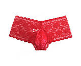 Труси чоловічі боксери мереживні червоні, чоловічі труси мереживні, фото 3